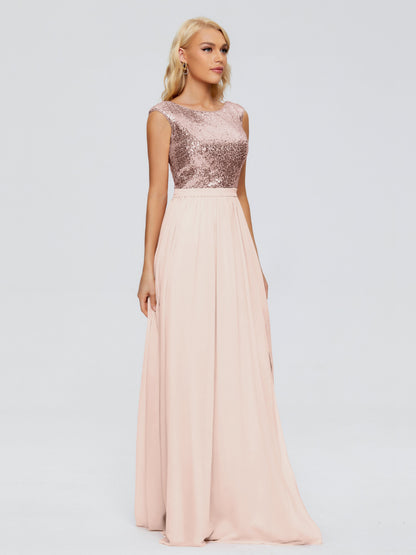 Lyla Scoop Sequins Bridesmaid Dress