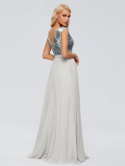 Lyla Scoop Sequins Bridesmaid Dress
