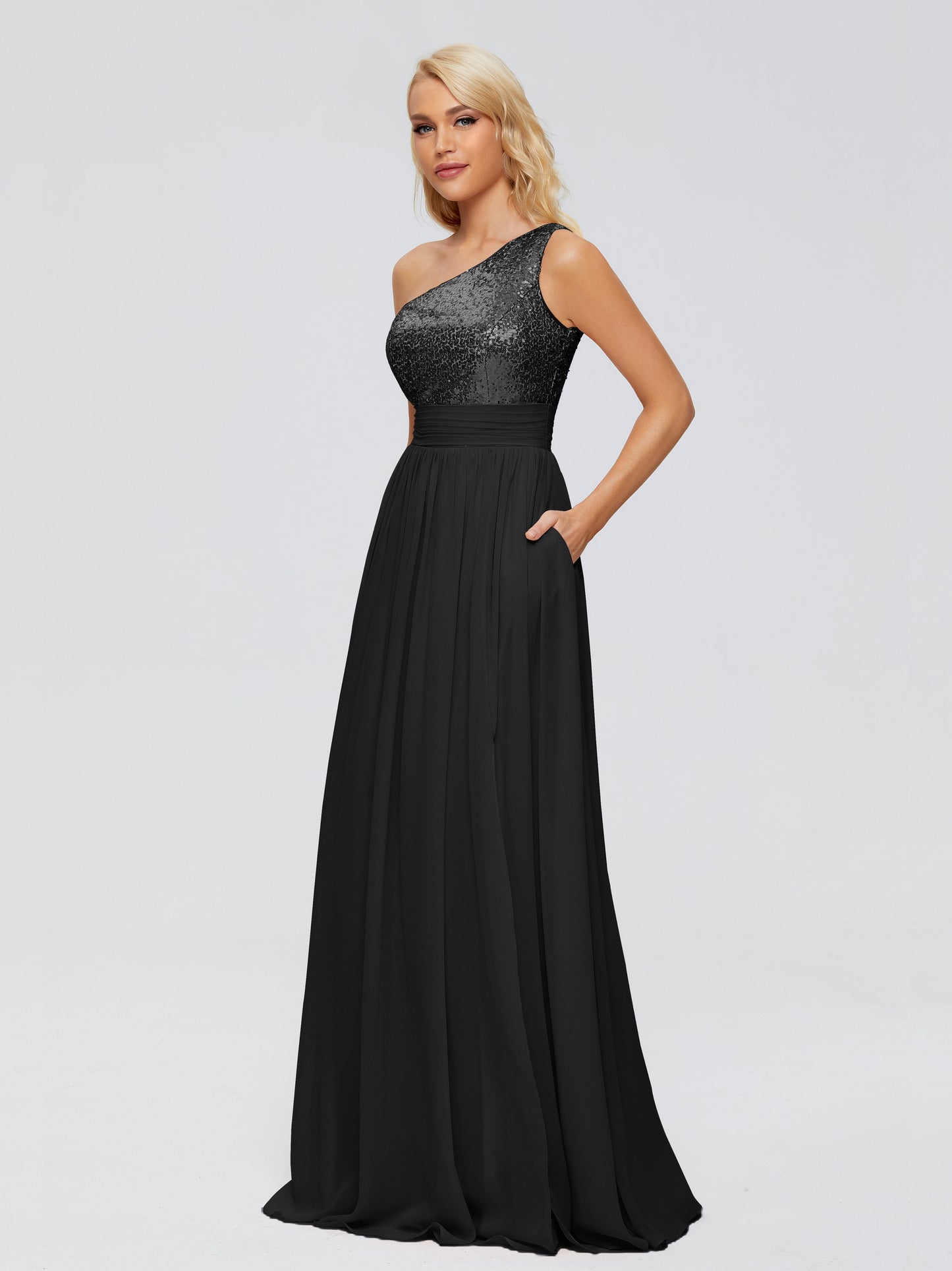 Margaret One-Shoulder Sequins Bridesmaid Dress