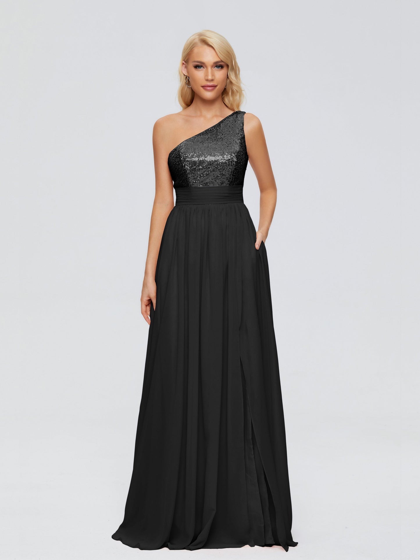 Margaret One-Shoulder Sequins Bridesmaid Dress