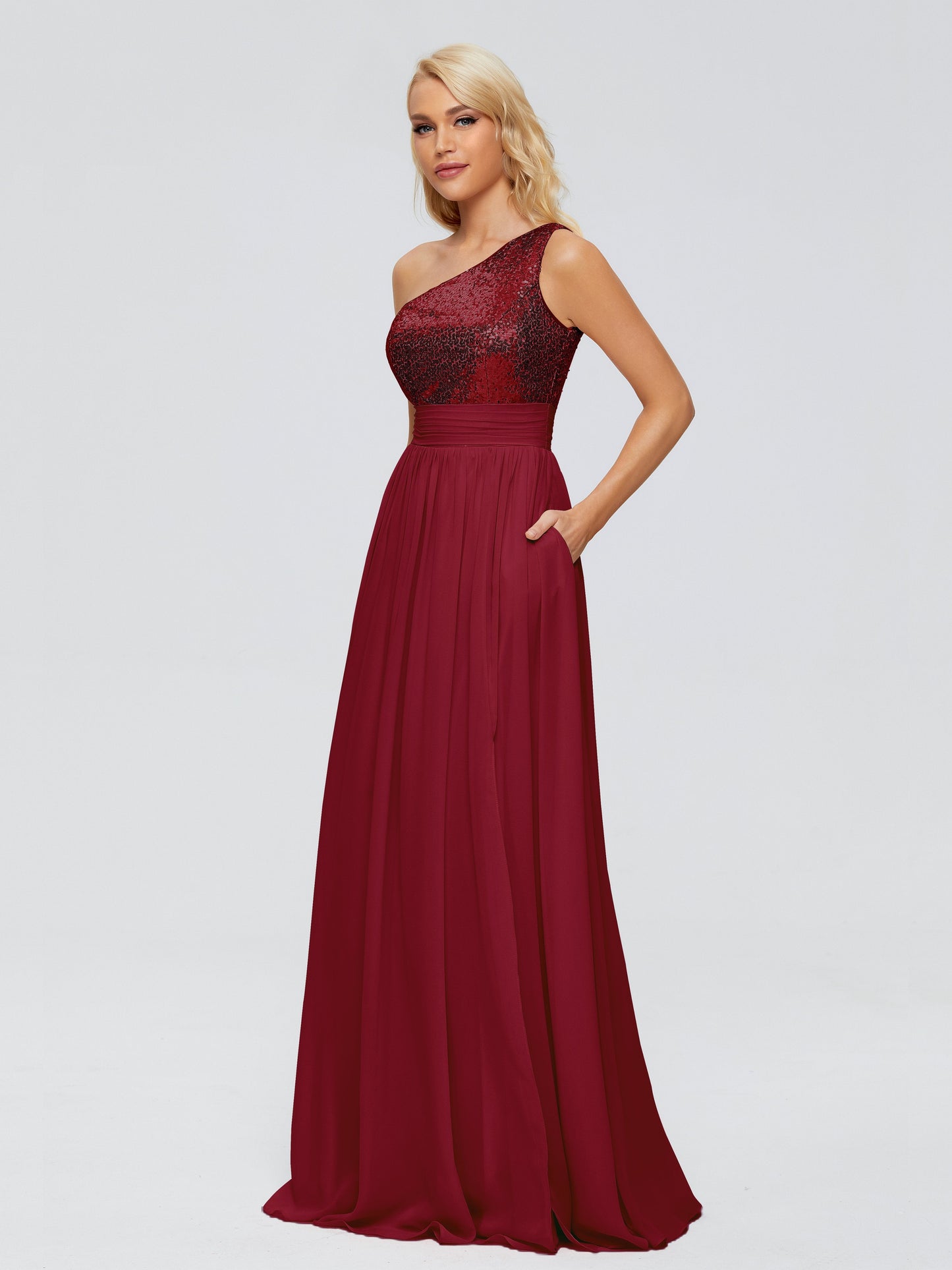 Margaret One-Shoulder Sequins Bridesmaid Dress