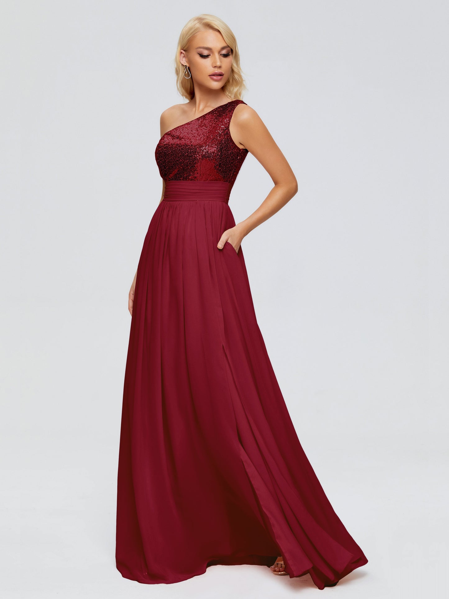 Margaret One-Shoulder Sequins Bridesmaid Dress