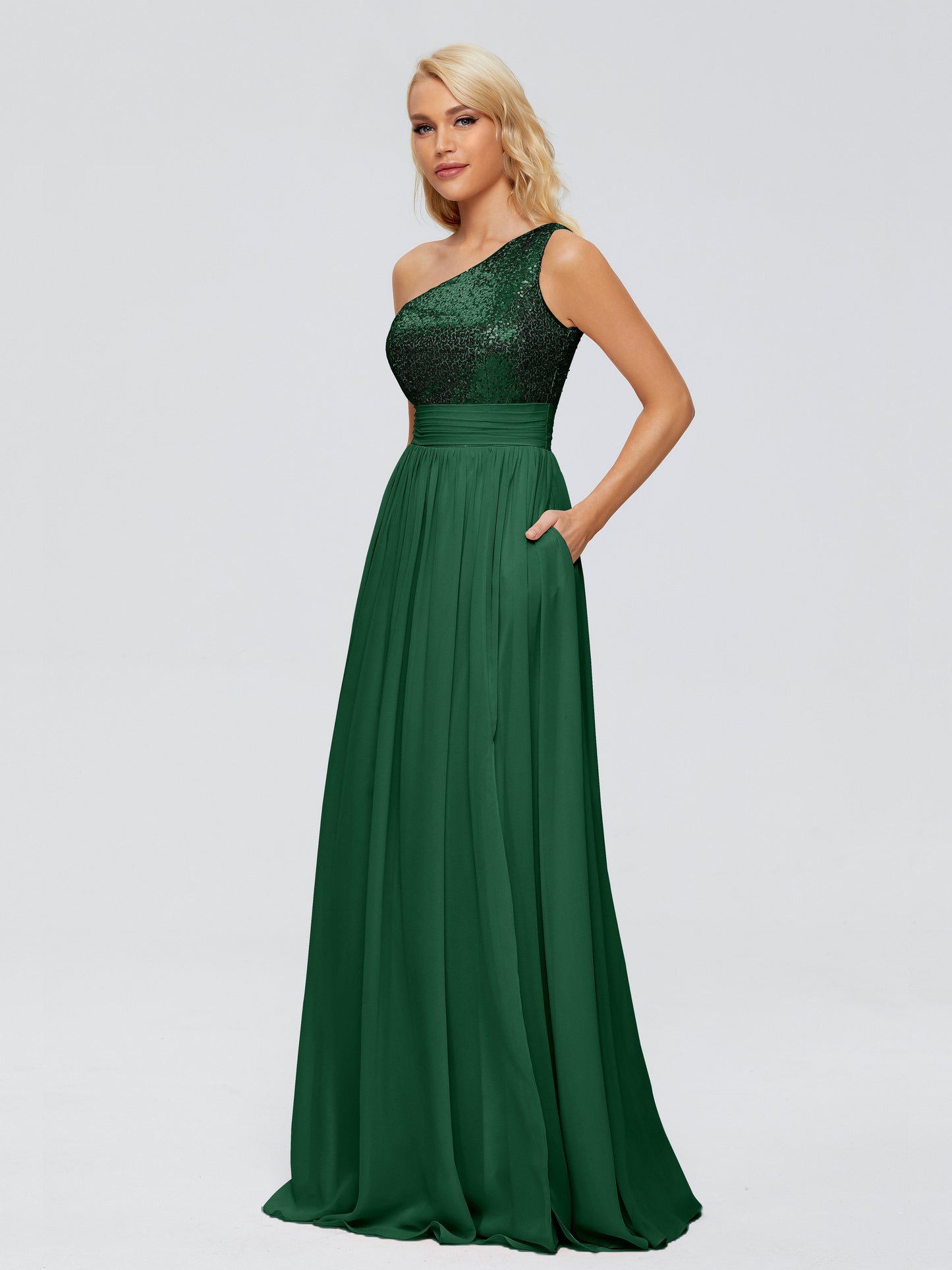 Margaret One-Shoulder Sequins Bridesmaid Dress