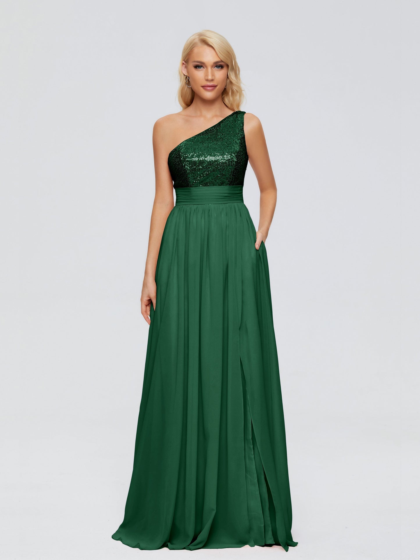 Margaret One-Shoulder Sequins Bridesmaid Dress
