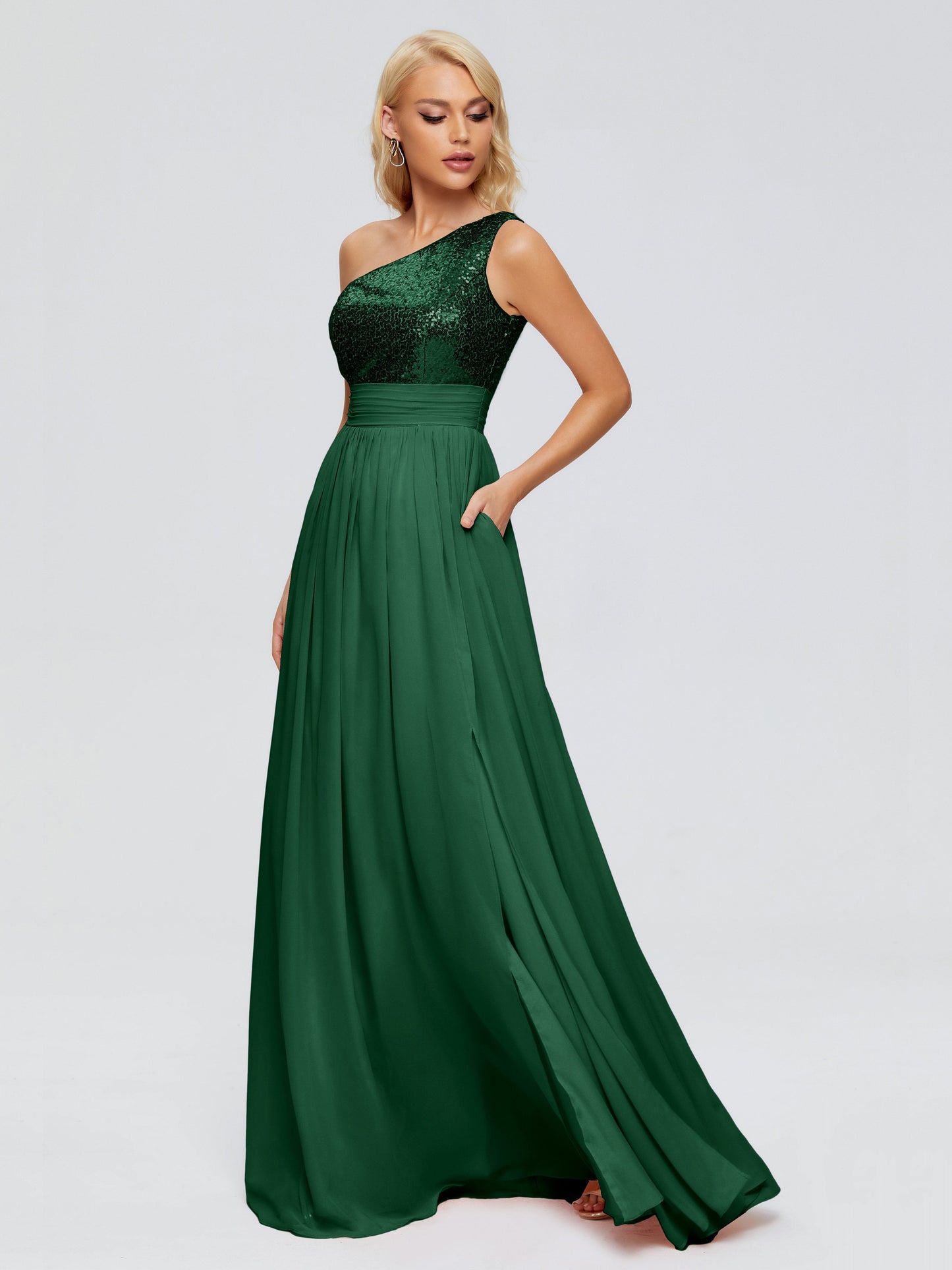 Margaret One-Shoulder Sequins Bridesmaid Dress