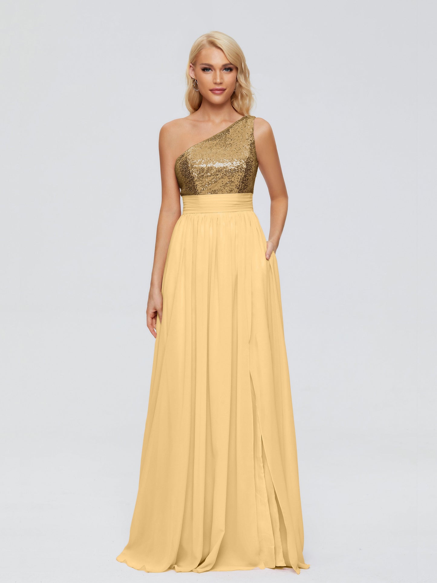 Margaret One-Shoulder Sequins Bridesmaid Dress