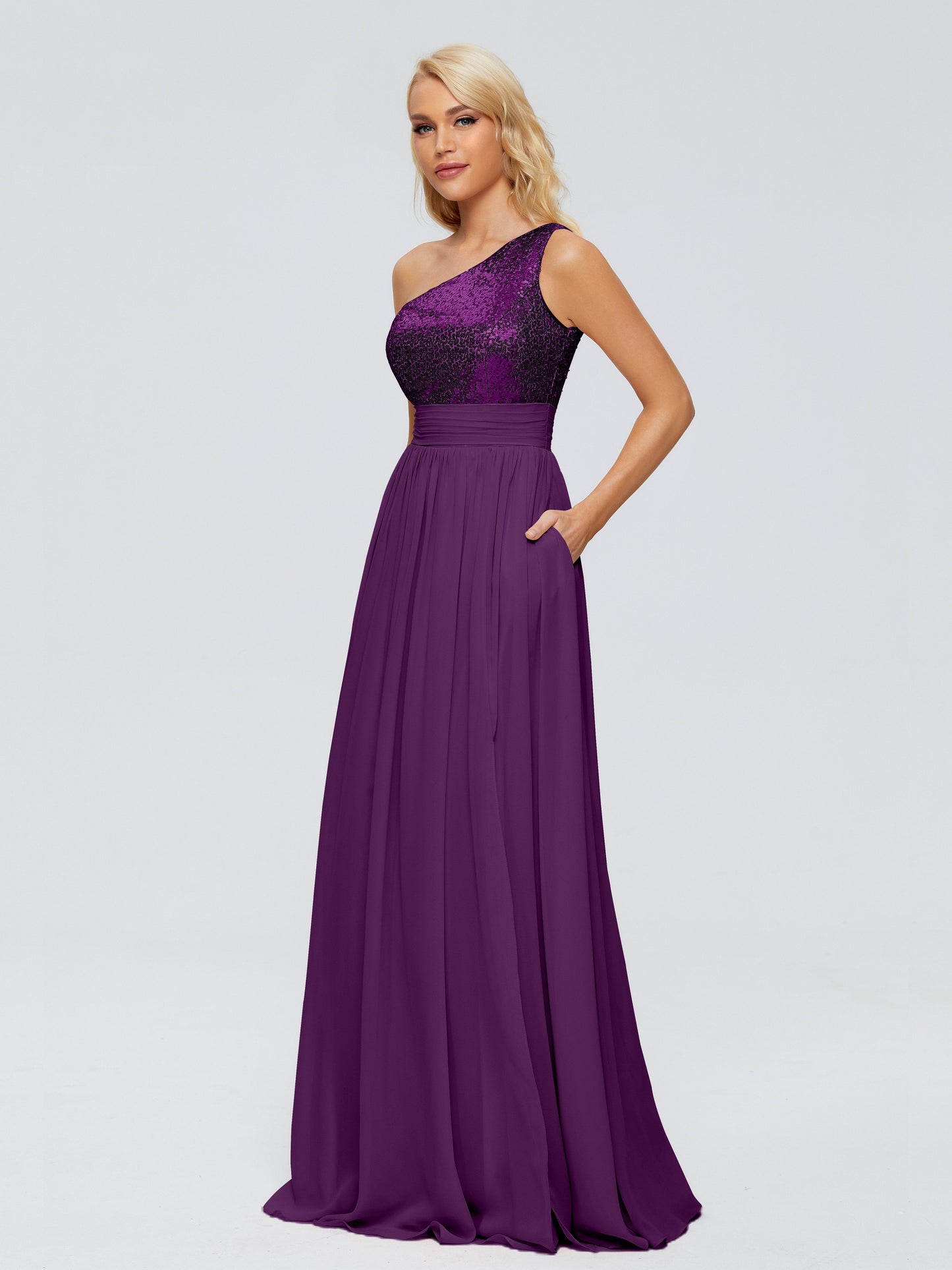 Margaret One-Shoulder Sequins Bridesmaid Dress