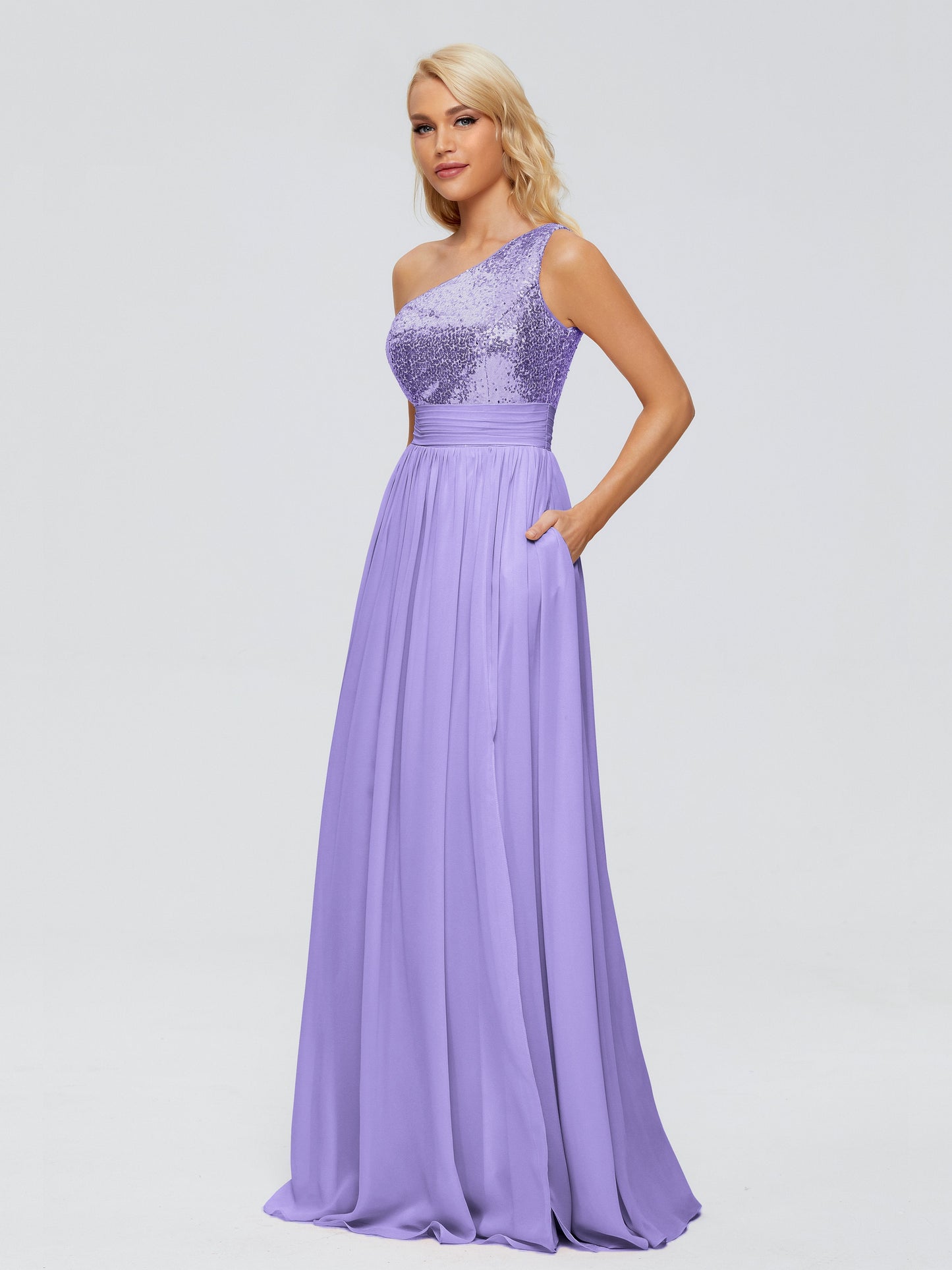 Margaret One-Shoulder Sequins Bridesmaid Dress