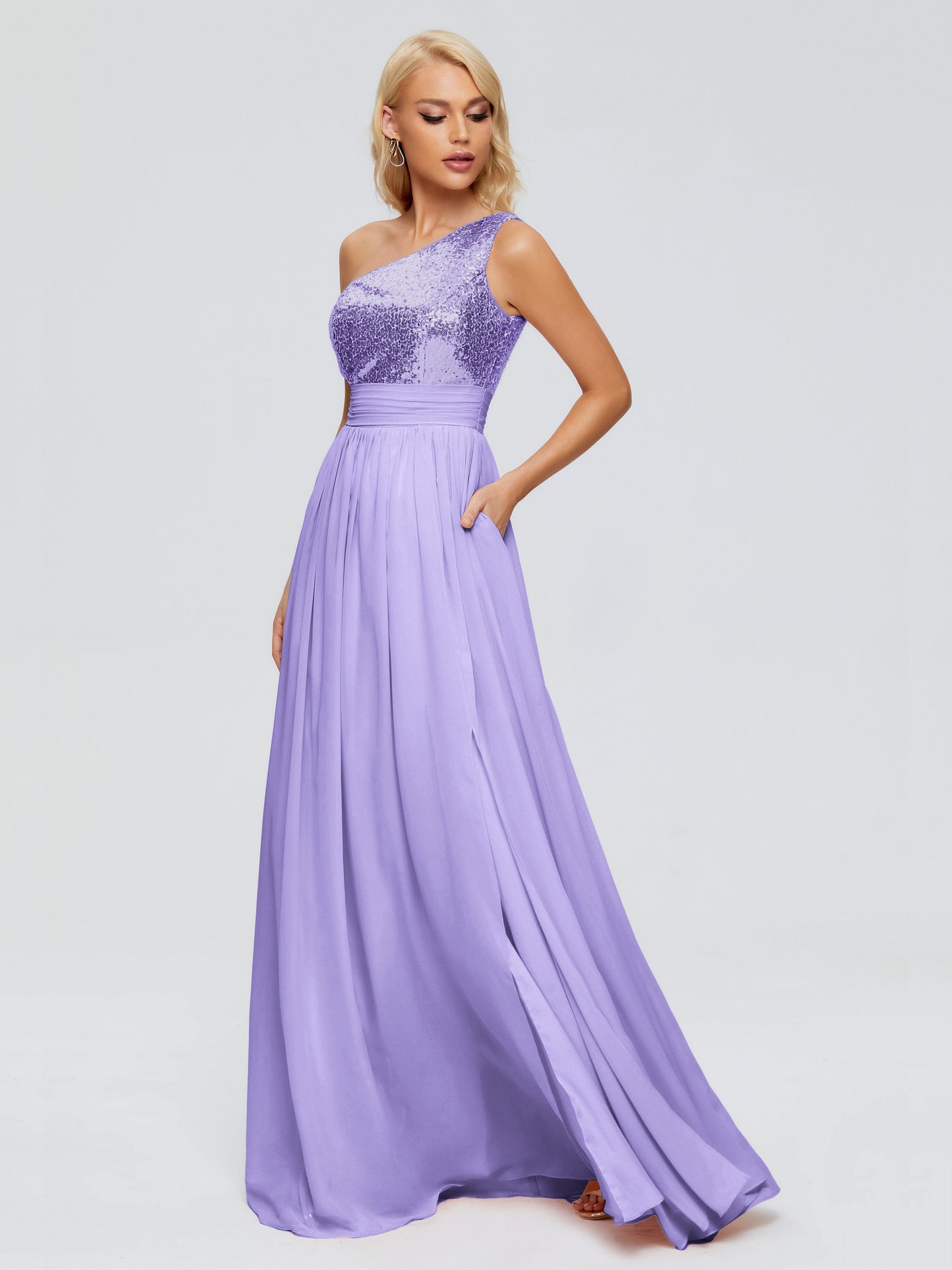 Margaret One-Shoulder Sequins Bridesmaid Dress