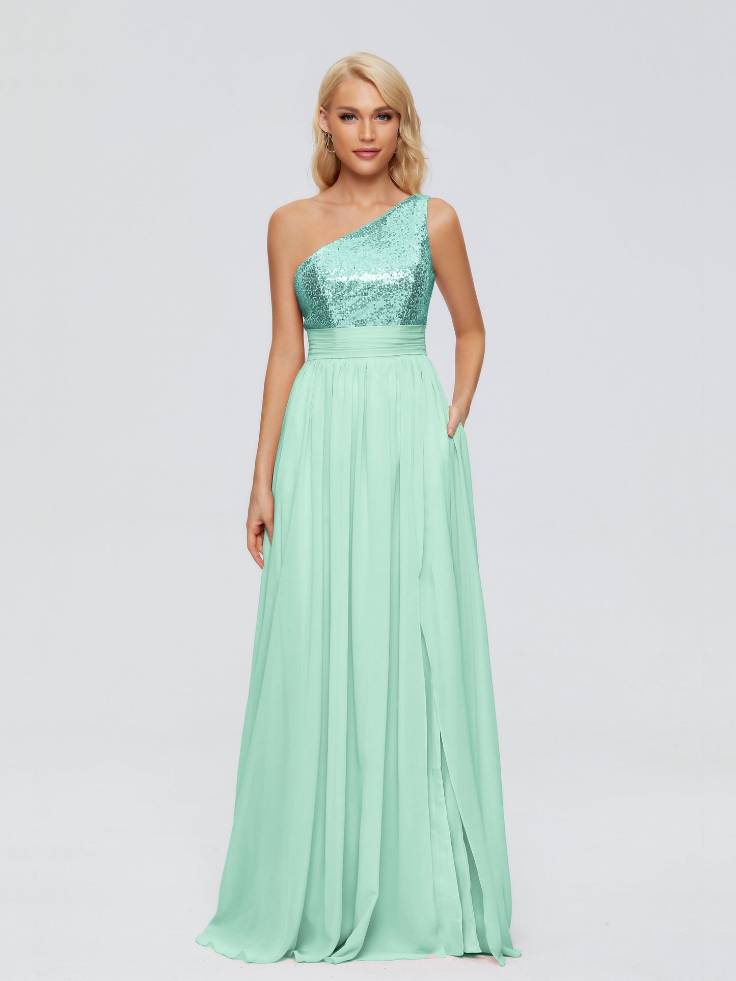 Margaret One-Shoulder Sequins Bridesmaid Dress