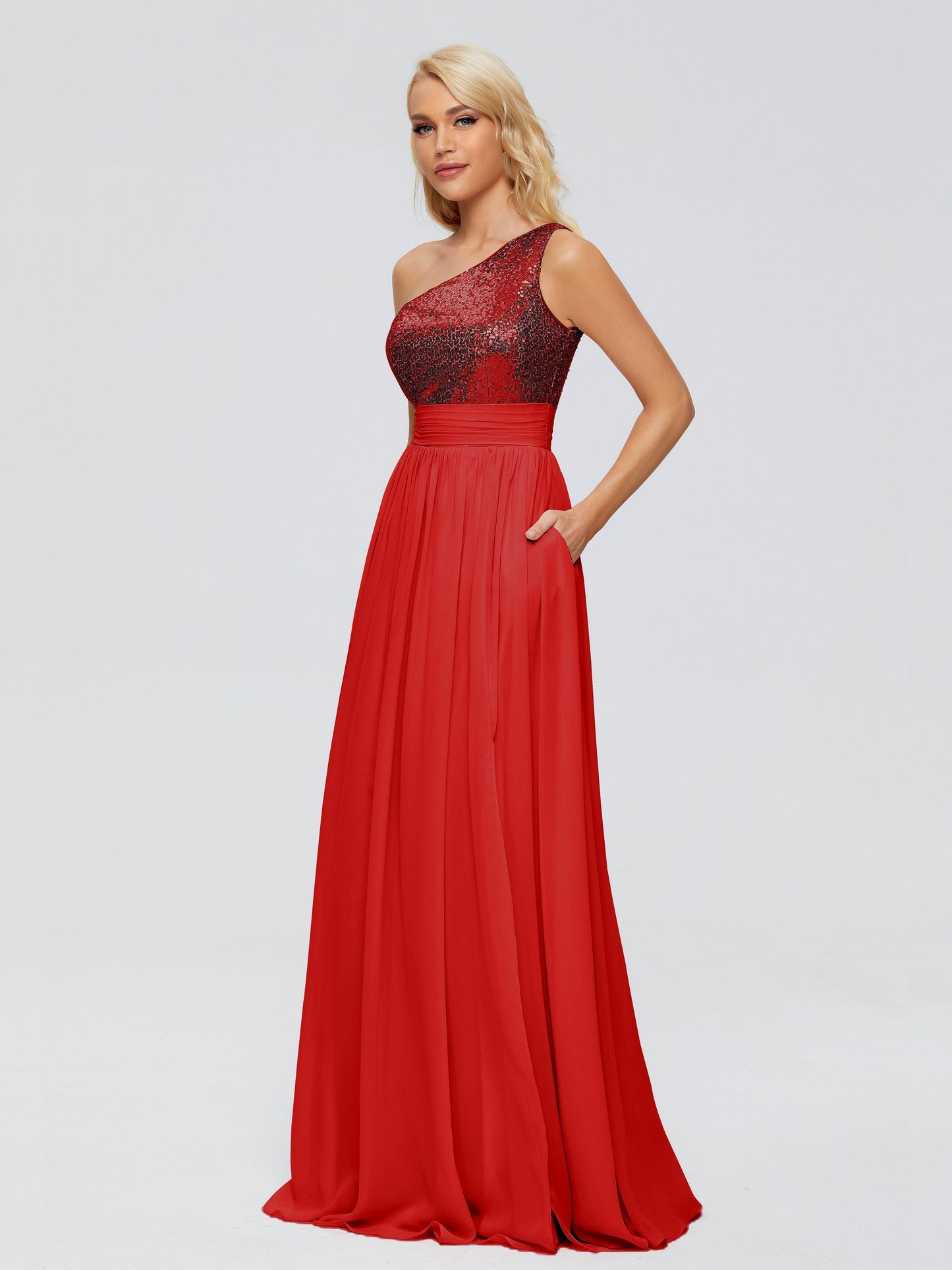 Margaret One-Shoulder Sequins Bridesmaid Dress