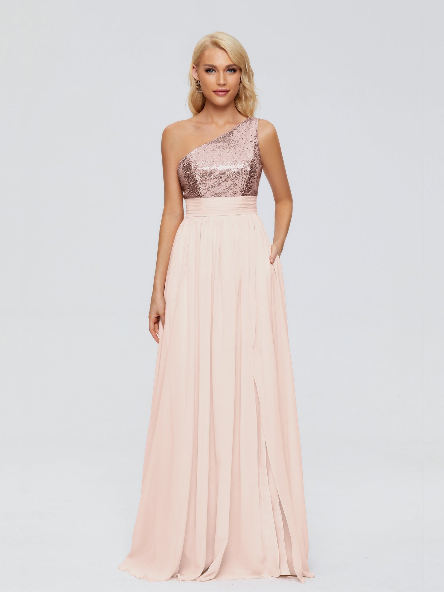 Margaret One-Shoulder Sequins Bridesmaid Dress