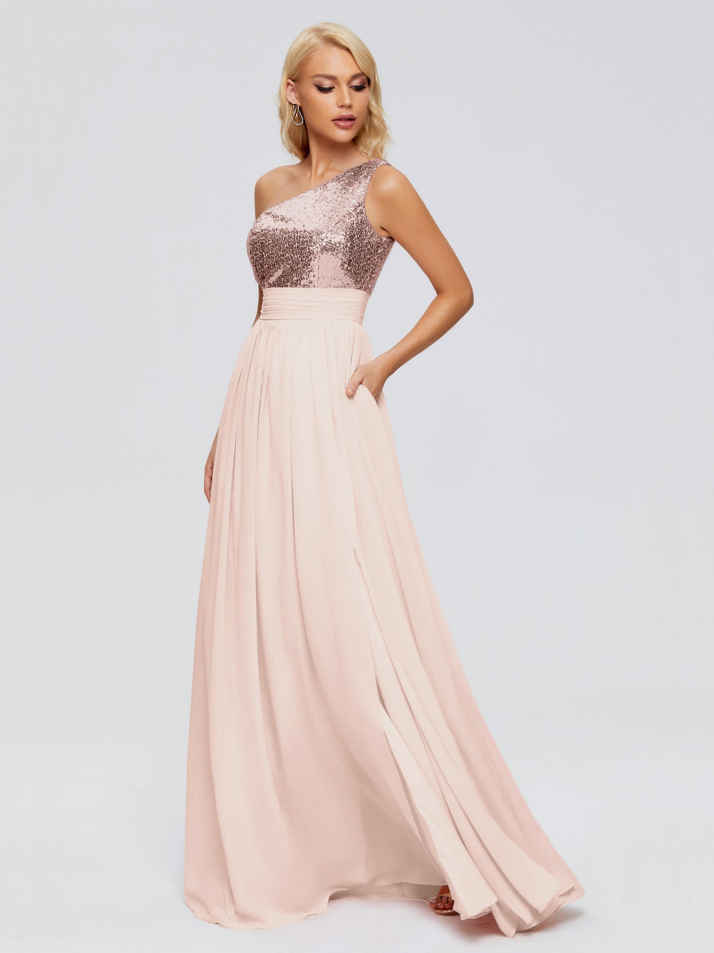 Margaret One-Shoulder Sequins Bridesmaid Dress