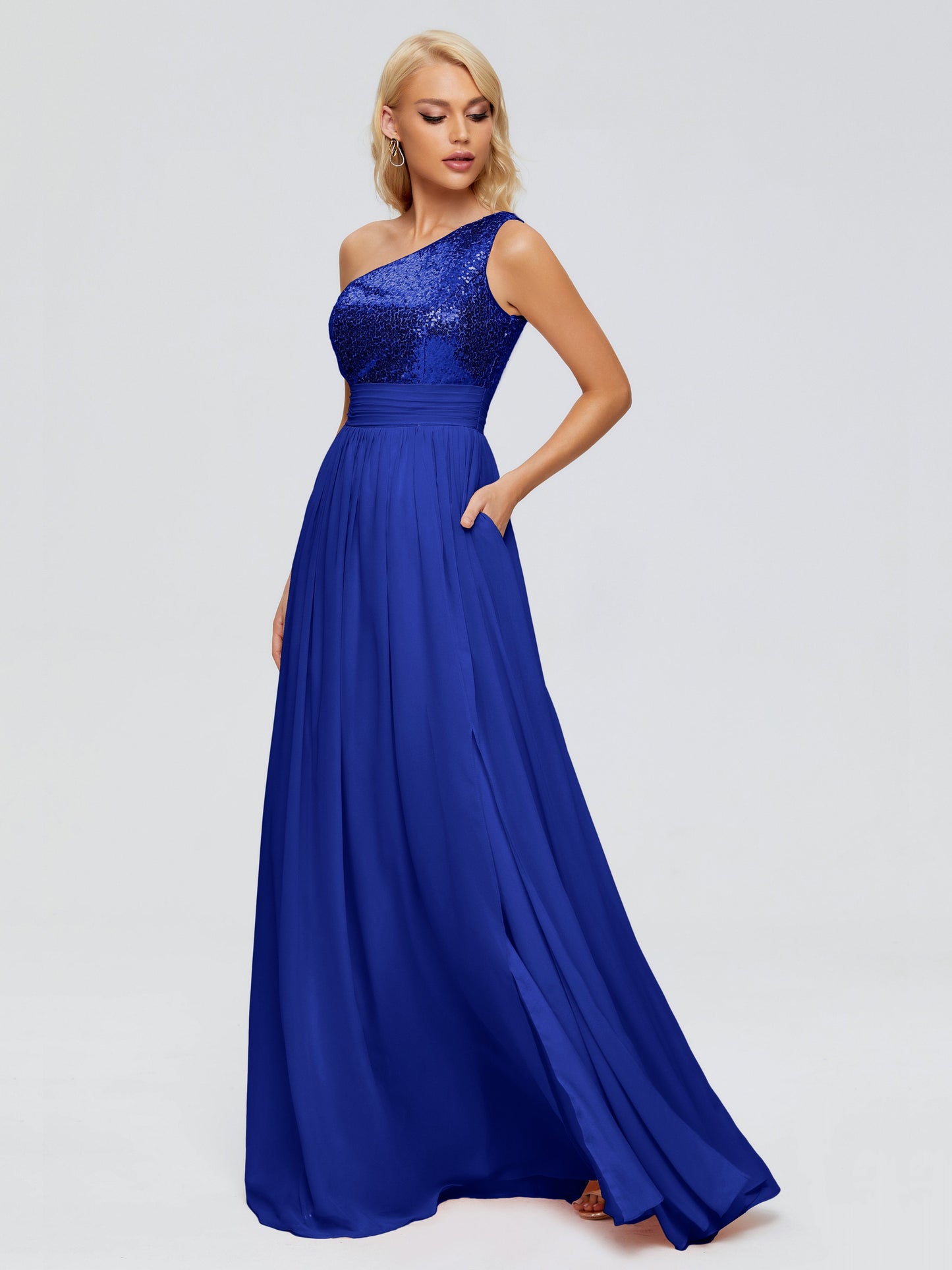 Margaret One-Shoulder Sequins Bridesmaid Dress