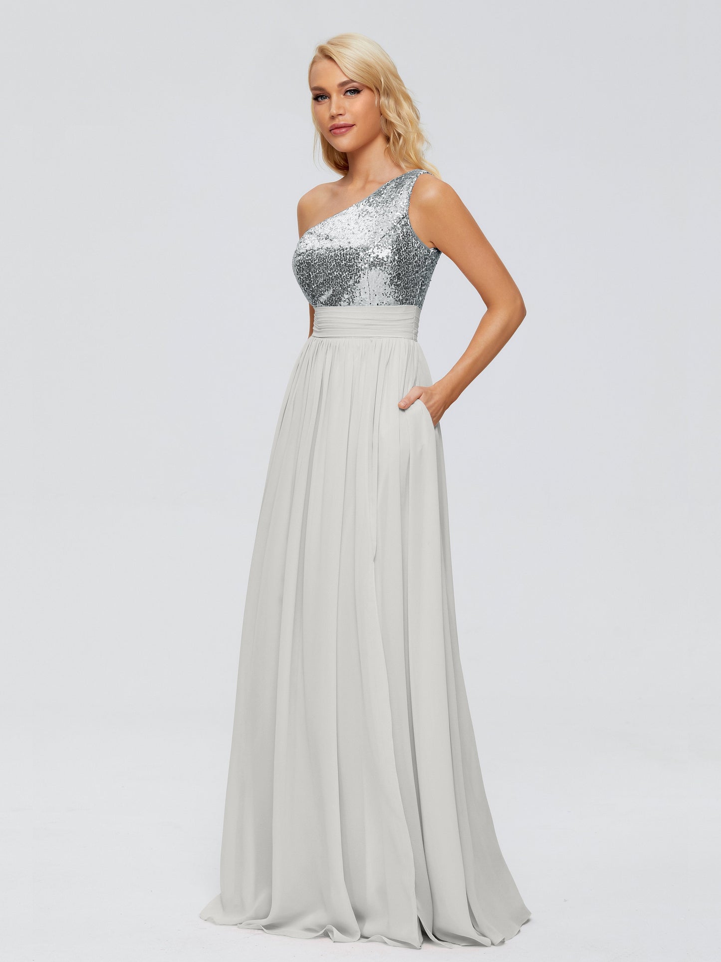 Margaret One-Shoulder Sequins Bridesmaid Dress