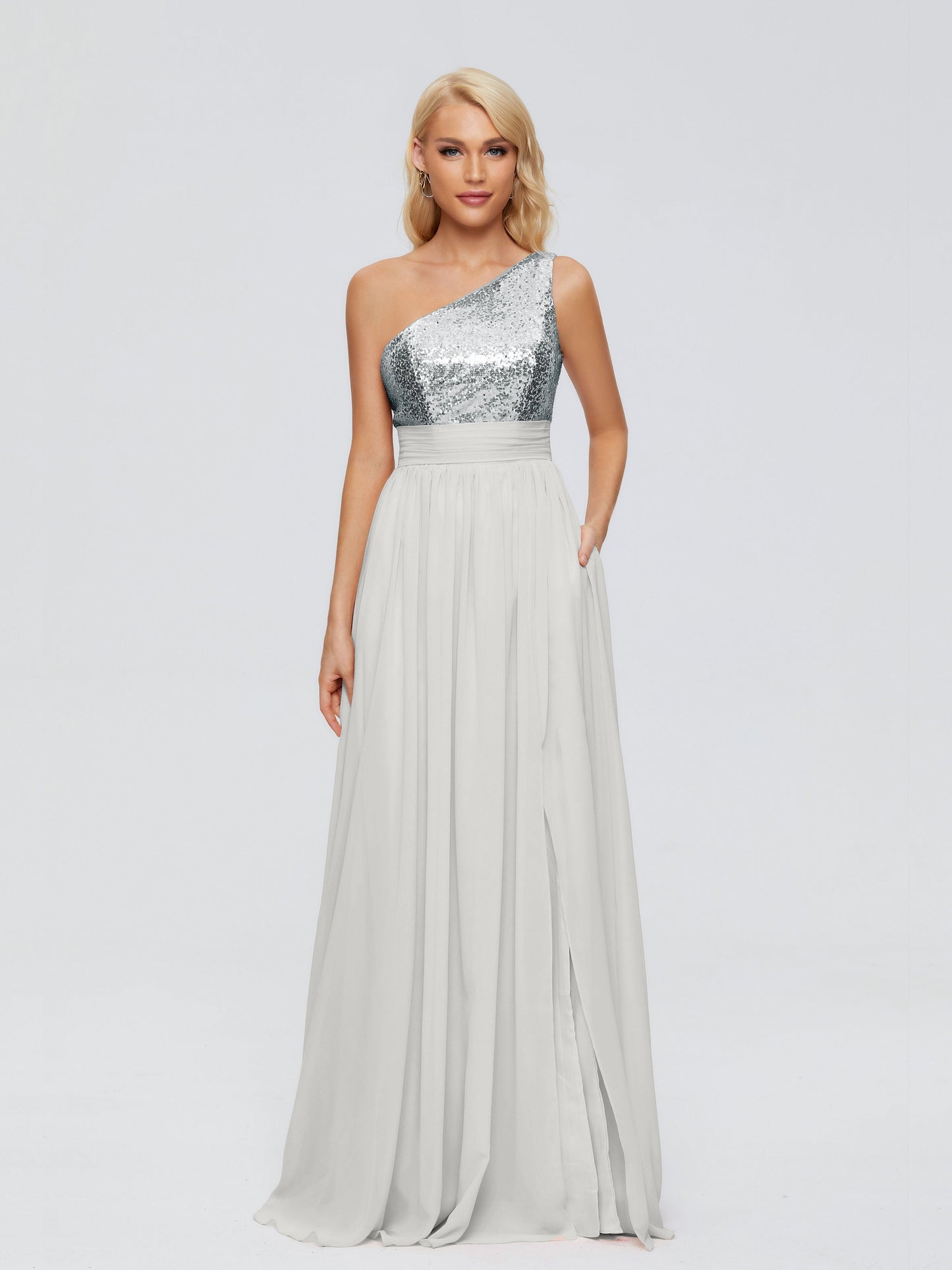 Margaret One-Shoulder Sequins Bridesmaid Dress