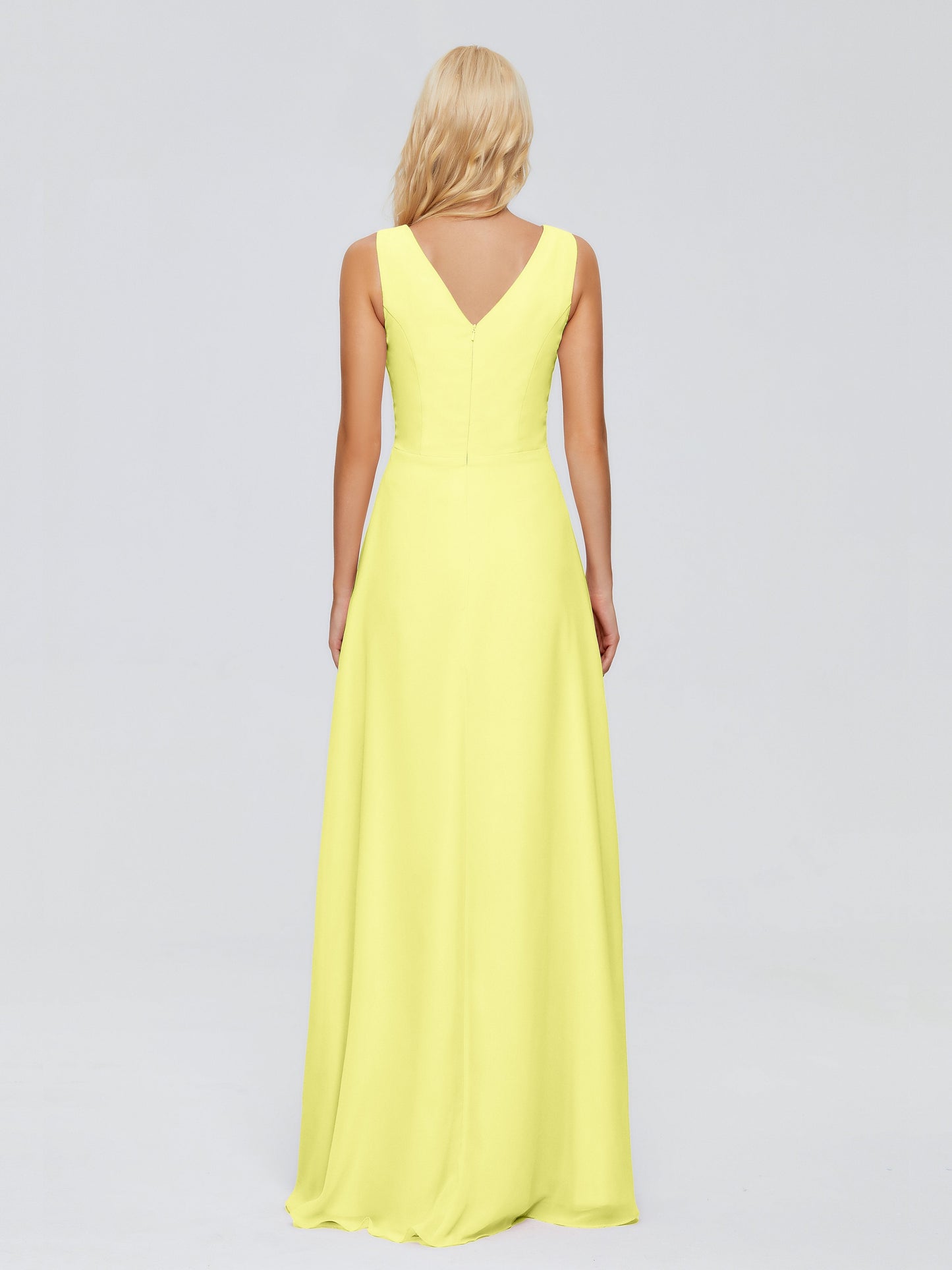 Maria V Neck Sleeveless Chiffon Bridesmaid Dresses