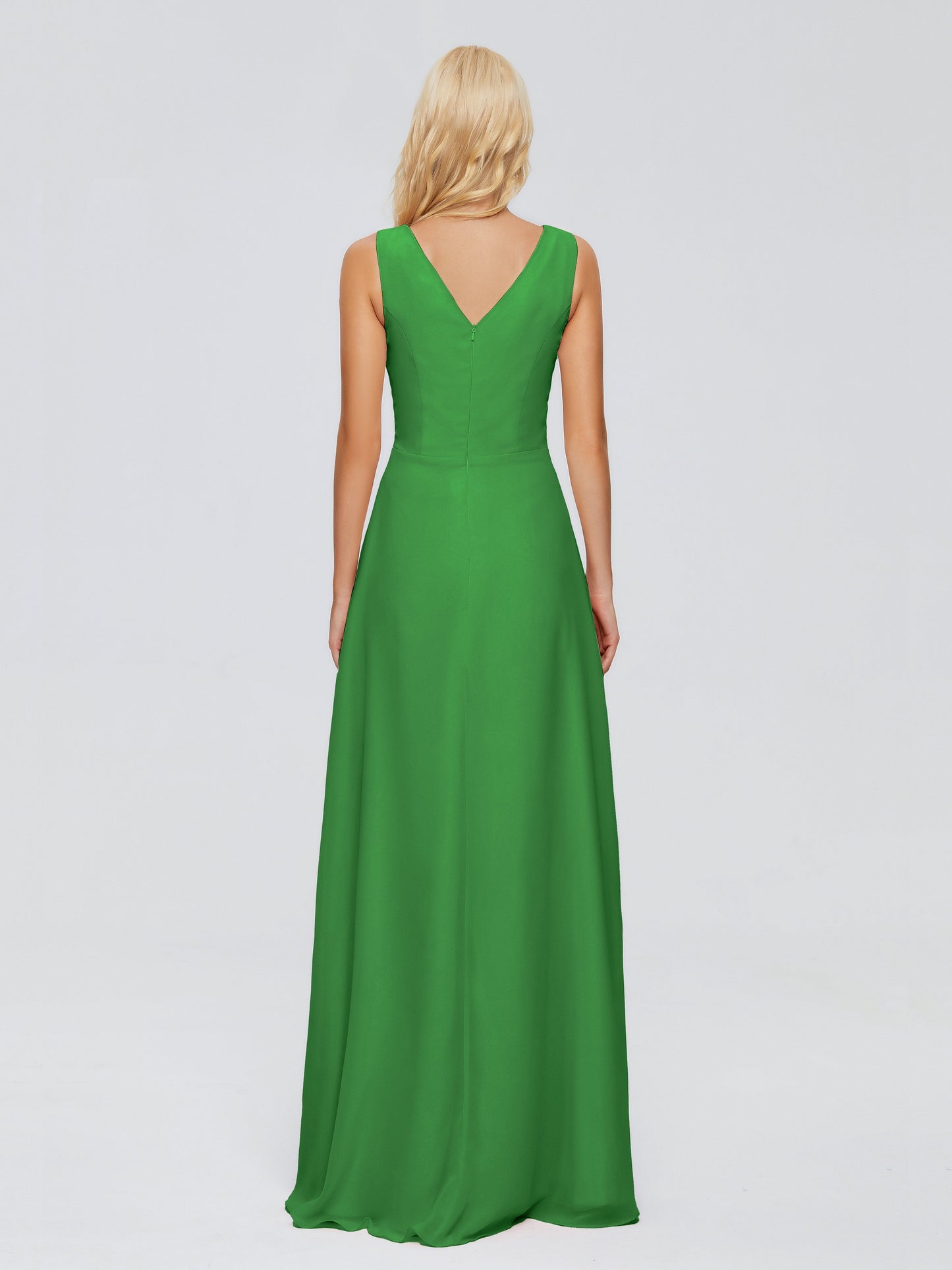 Maria V Neck Sleeveless Chiffon Bridesmaid Dresses