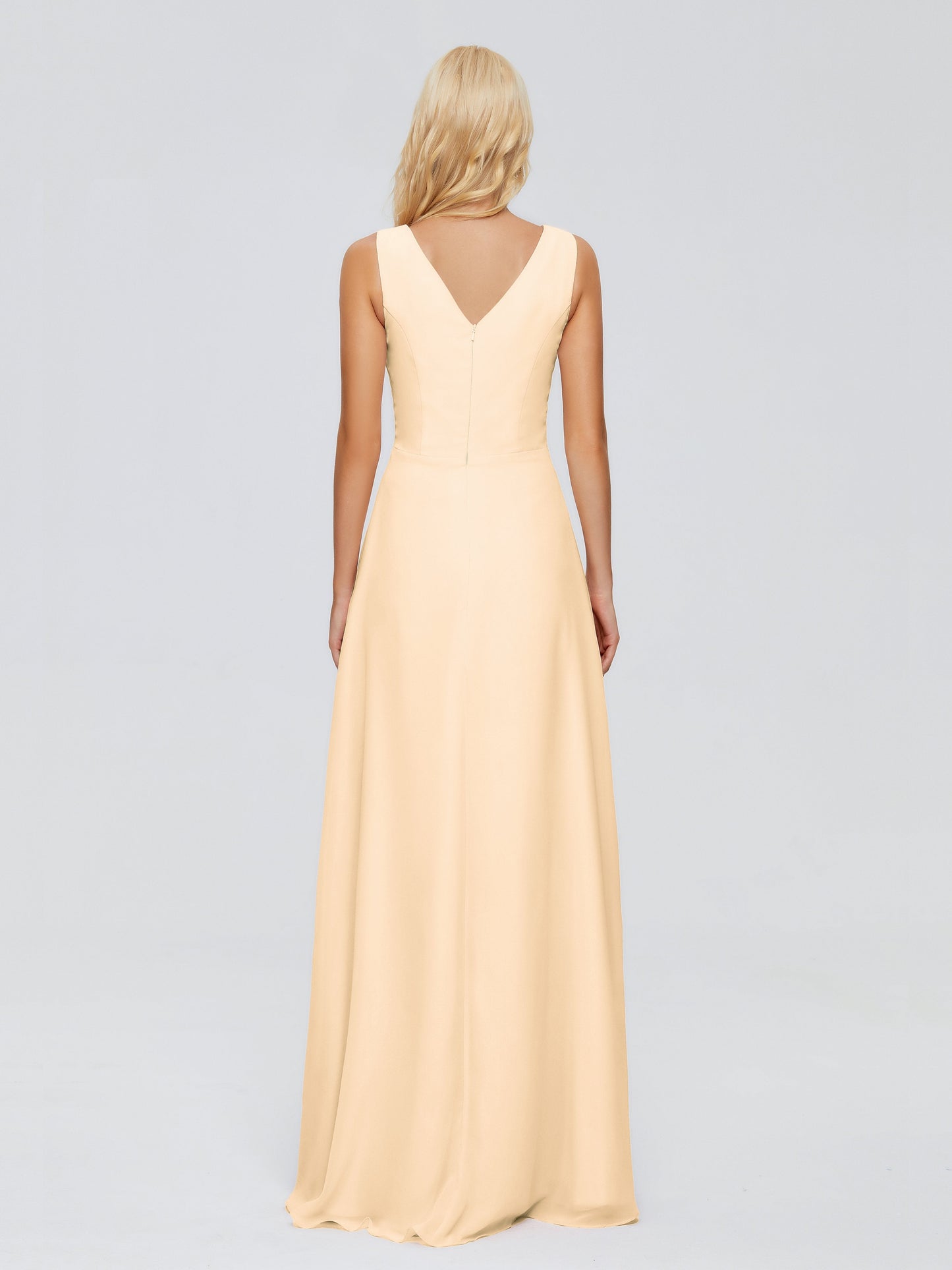 Maria V Neck Sleeveless Chiffon Bridesmaid Dresses