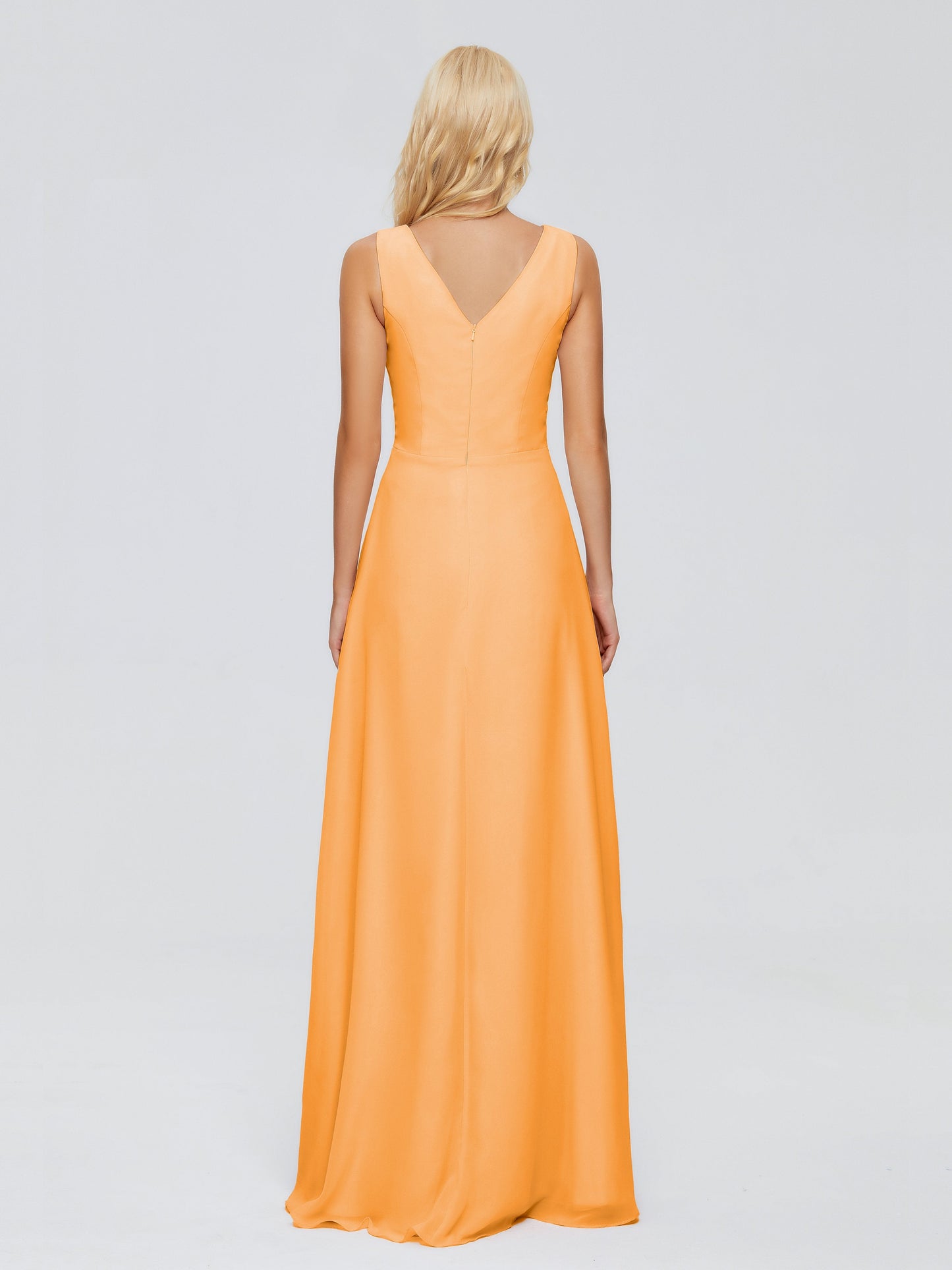 Maria V Neck Sleeveless Chiffon Bridesmaid Dresses