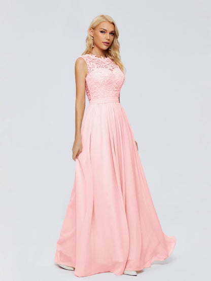 Melody A-Line Bateau Chiffon Bridesmaid Dresses