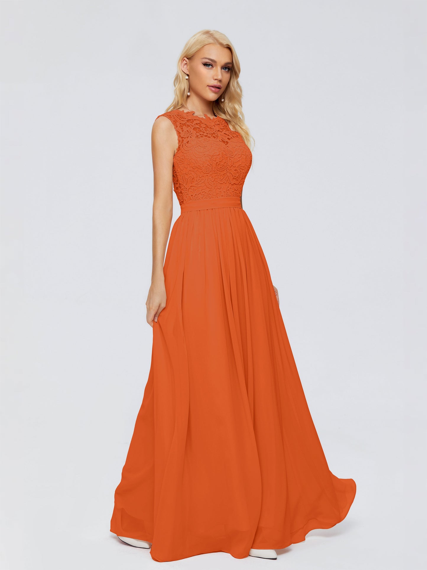 Melody A-Line Bateau Chiffon Bridesmaid Dresses