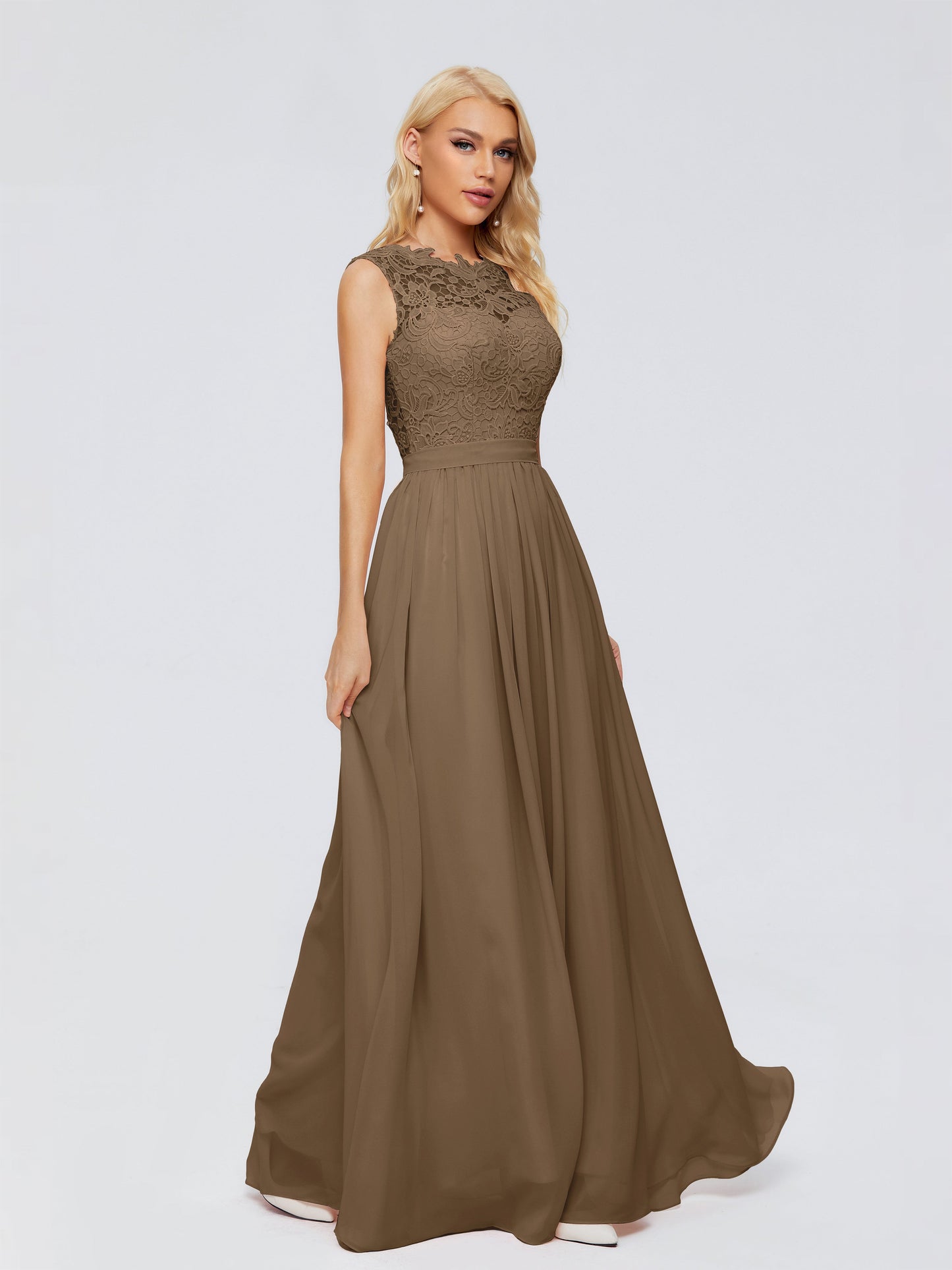 Melody A-Line Bateau Chiffon Bridesmaid Dresses