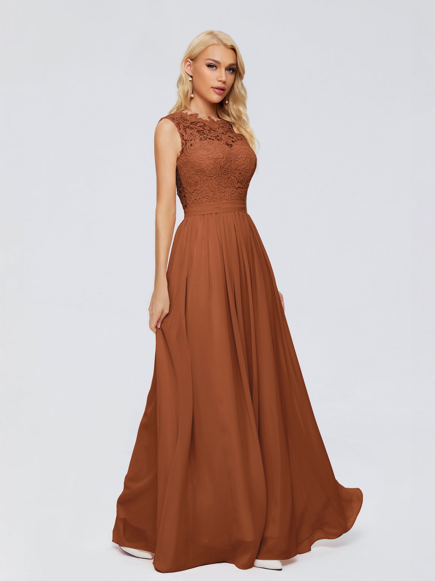 Melody A-Line Bateau Chiffon Bridesmaid Dresses