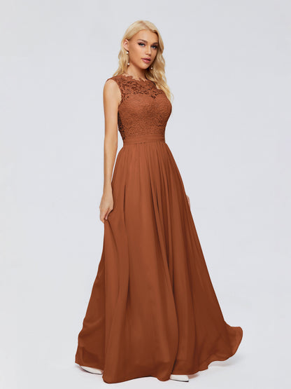 Melody A-Line Bateau Chiffon Bridesmaid Dresses