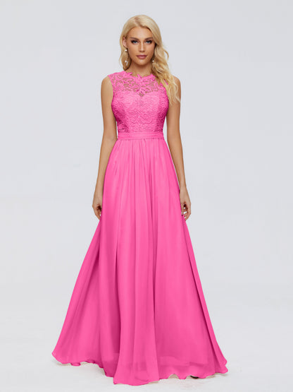 Melody A-Line Bateau Chiffon Bridesmaid Dresses