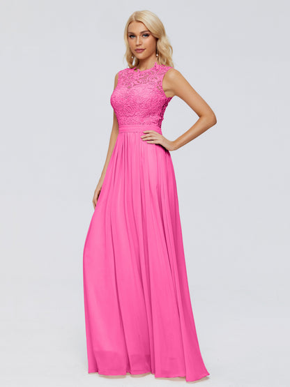 Melody A-Line Bateau Chiffon Bridesmaid Dresses