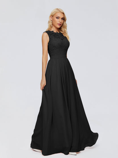 Melody A-Line Bateau Chiffon Bridesmaid Dresses