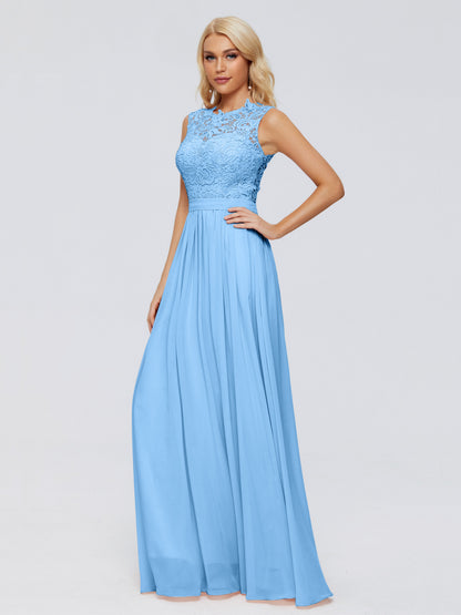 Melody A-Line Bateau Chiffon Bridesmaid Dresses