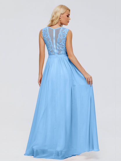 Melody A-Line Bateau Chiffon Bridesmaid Dresses