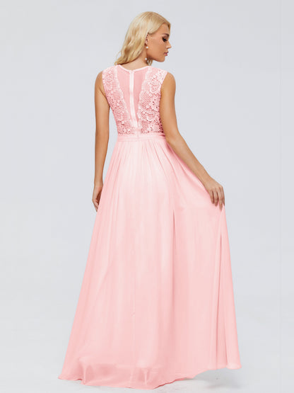 Melody A-Line Bateau Chiffon Bridesmaid Dresses