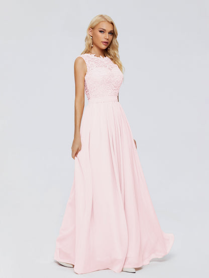 Melody A-Line Bateau Chiffon Bridesmaid Dresses