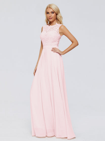 Melody A-Line Bateau Chiffon Bridesmaid Dresses