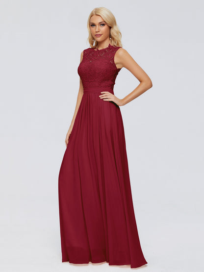 Melody A-Line Bateau Chiffon Bridesmaid Dresses
