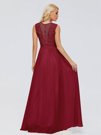 Melody A-Line Bateau Chiffon Bridesmaid Dresses