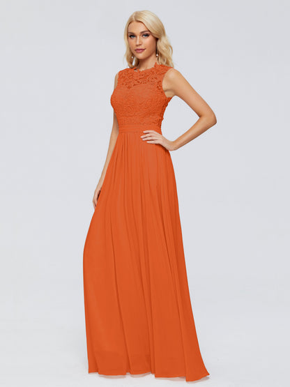 Melody A-Line Bateau Chiffon Bridesmaid Dresses