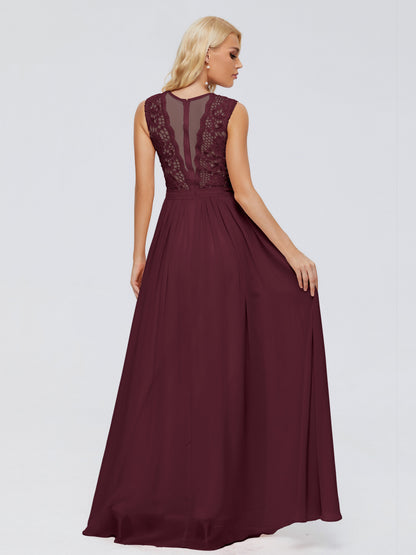 Melody A-Line Bateau Chiffon Bridesmaid Dresses