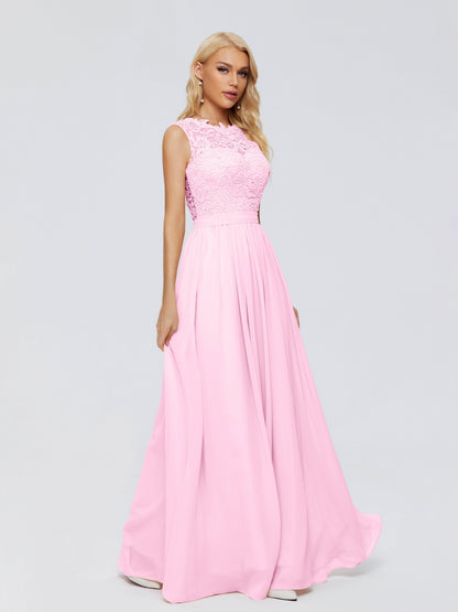 Melody A-Line Bateau Chiffon Bridesmaid Dresses