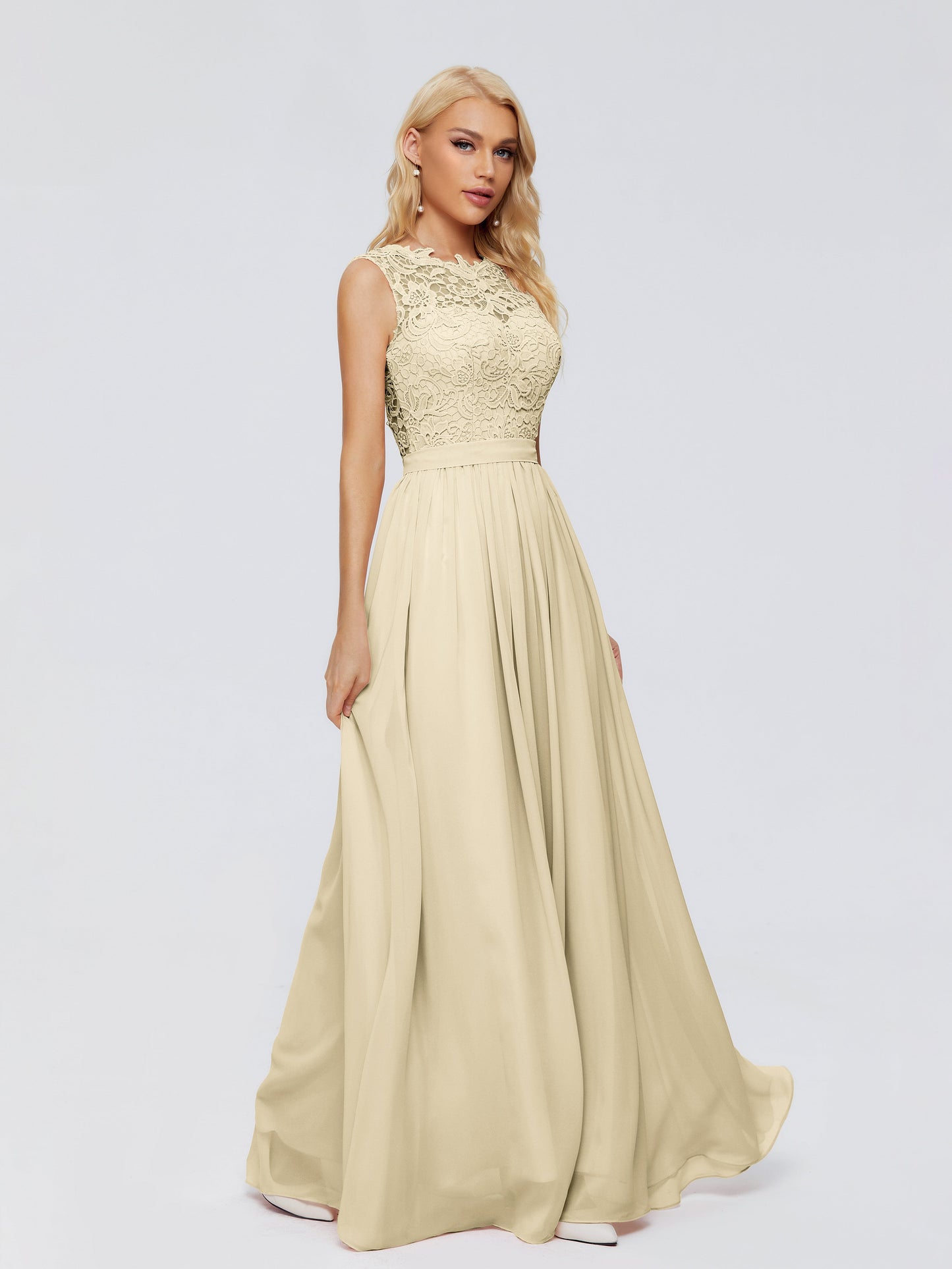 Melody A-Line Bateau Chiffon Bridesmaid Dresses