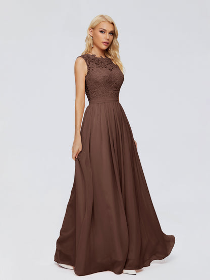 Melody A-Line Bateau Chiffon Bridesmaid Dresses