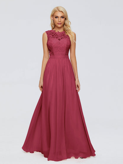 Melody A-Line Bateau Chiffon Bridesmaid Dresses