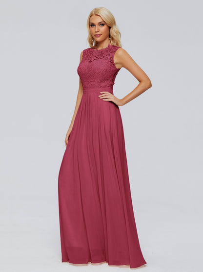 Melody A-Line Bateau Chiffon Bridesmaid Dresses