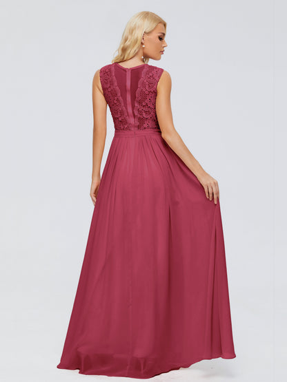 Melody A-Line Bateau Chiffon Bridesmaid Dresses