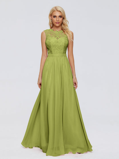 Melody A-Line Bateau Chiffon Bridesmaid Dresses