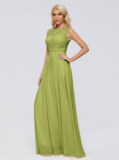 Melody A-Line Bateau Chiffon Bridesmaid Dresses