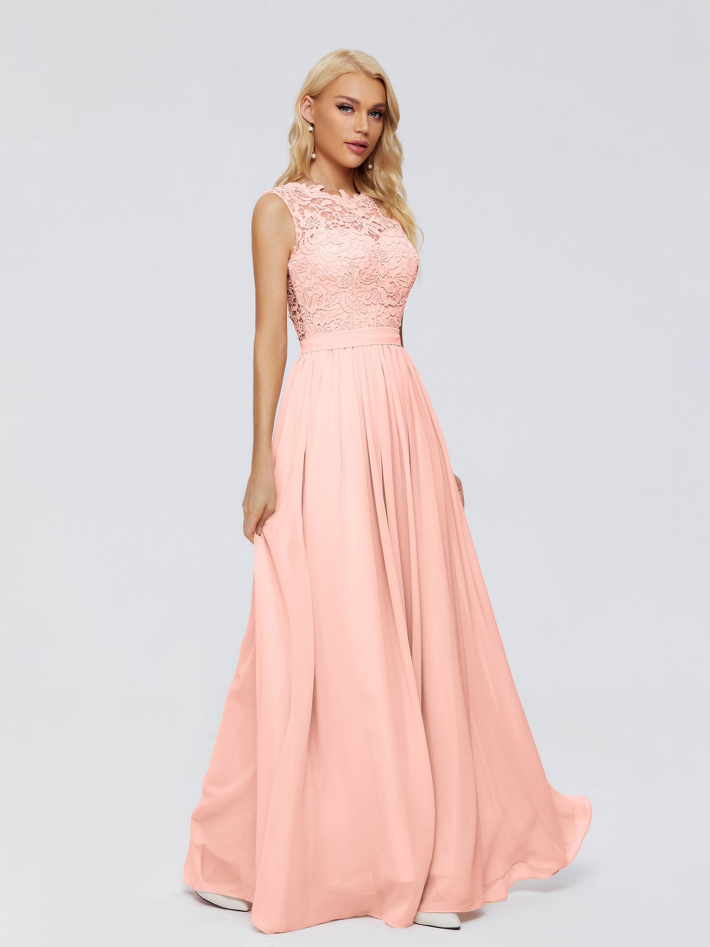 Melody A-Line Bateau Chiffon Bridesmaid Dresses